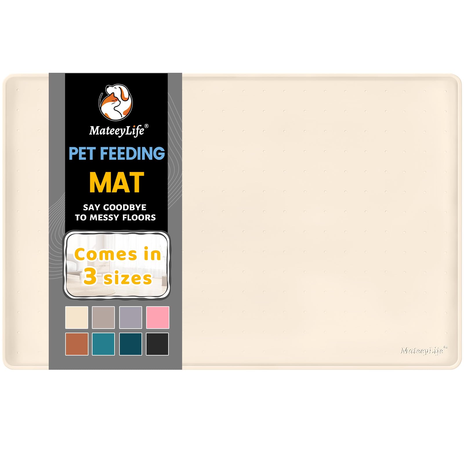 MateeyLife placa de silicona con borde elevado para evitar derrames y proteger el suelo.