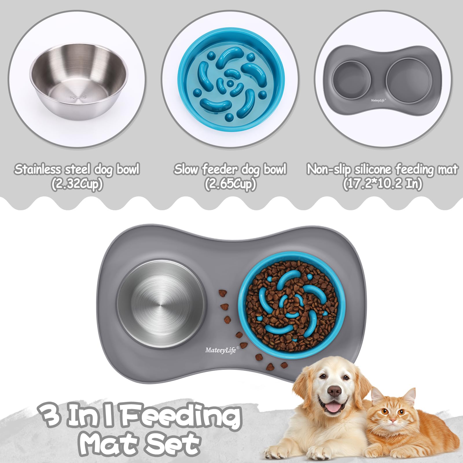 MateeyLife set 3 en 1 para perros y gatos en casa.