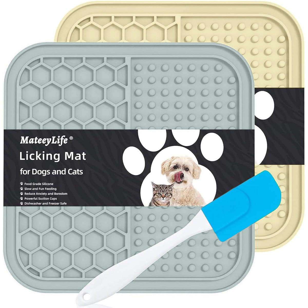 Tapete lamer MateeyLife con ventosas para adherirse a la bañera y evitar deslizamientos.