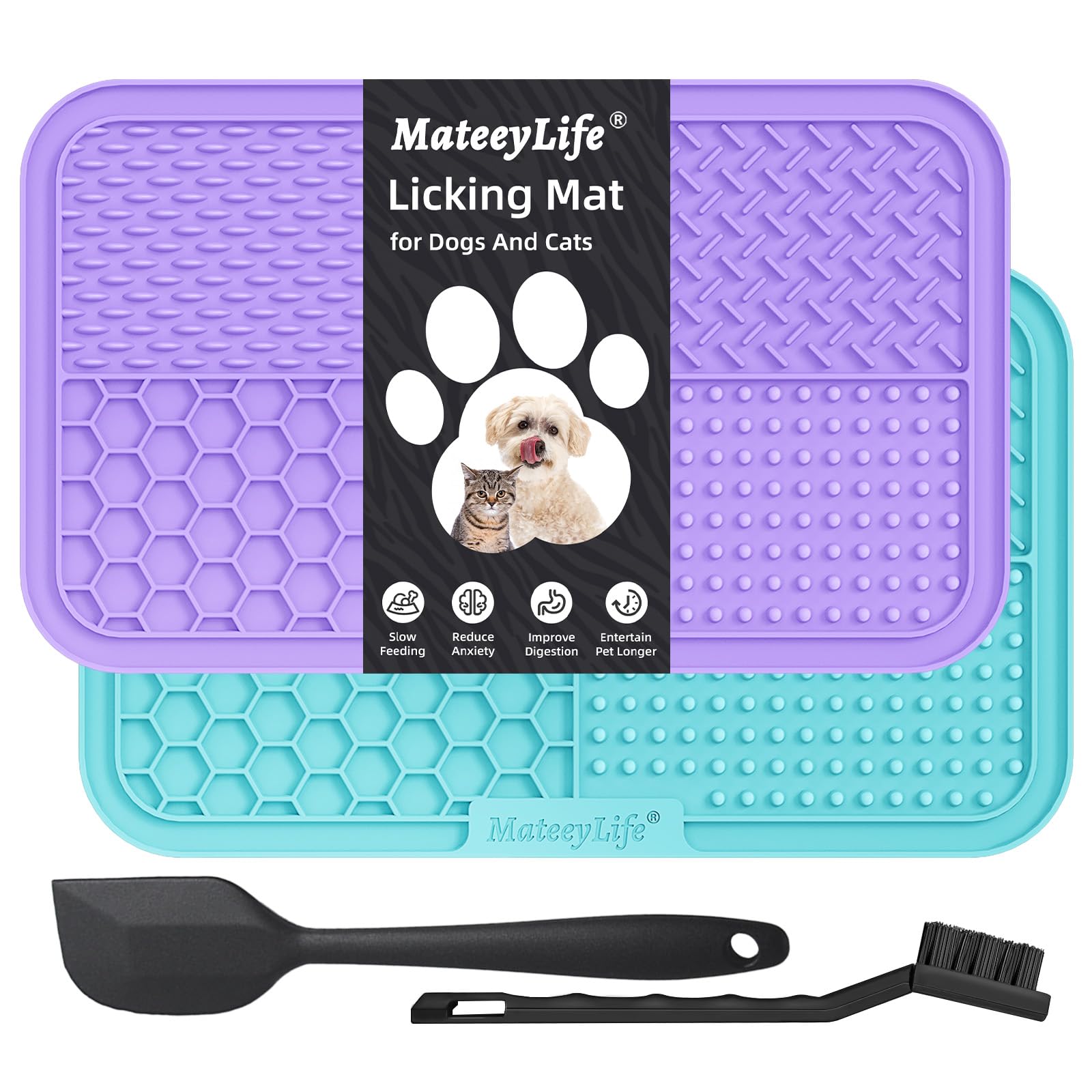 MateeyLife tapete lamido grande para perros con ventosas, retrasa la ingesta.