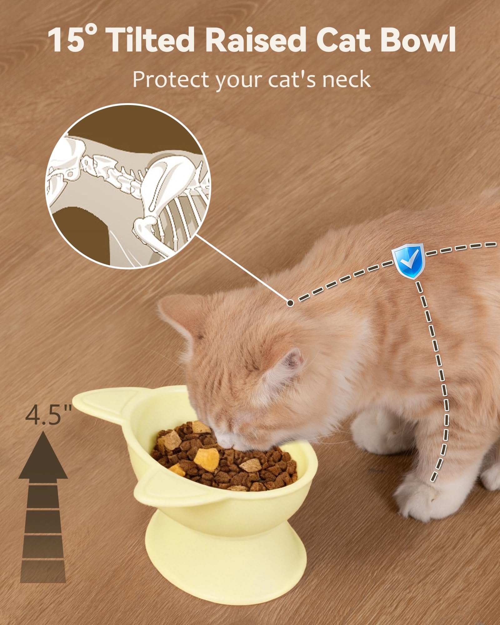 MateeyLife tazón elevado para perros pequeños en amarillo, ideal para comidas