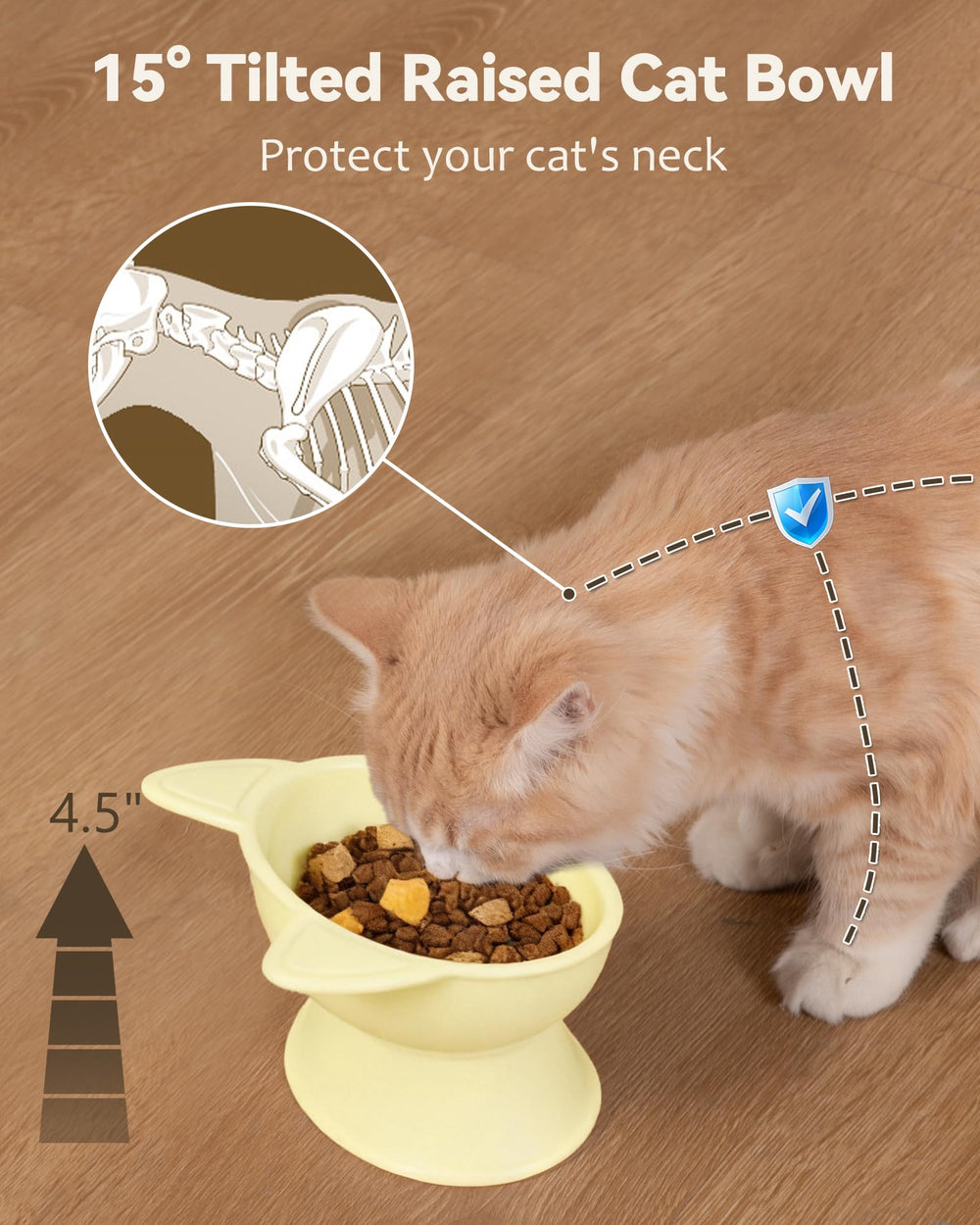 MateeyLife tazón elevado para perros pequeños en amarillo, ideal para comidas
