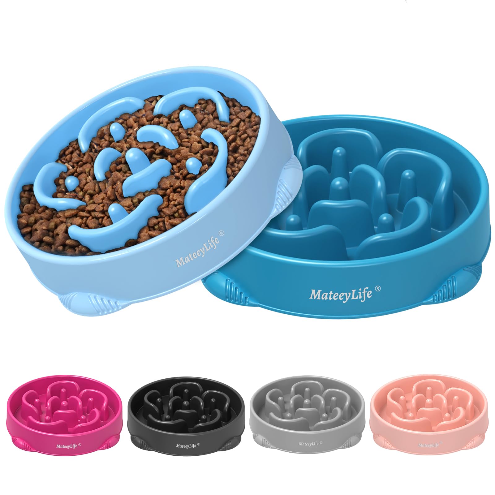 MateeyLife tazón lento con puzzle para gran raza, fomenta comer despacio.