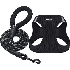 Harnais Matilor step-in noir pour chien, confort léger et facilité d'utilisation