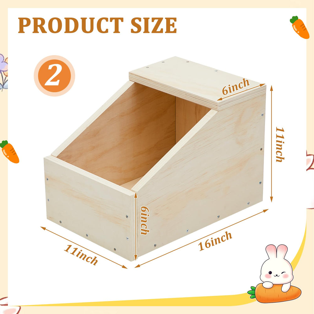 Maxcheck nido de madera 16x11x11, dimensiones adecuadas para conejos pequeños