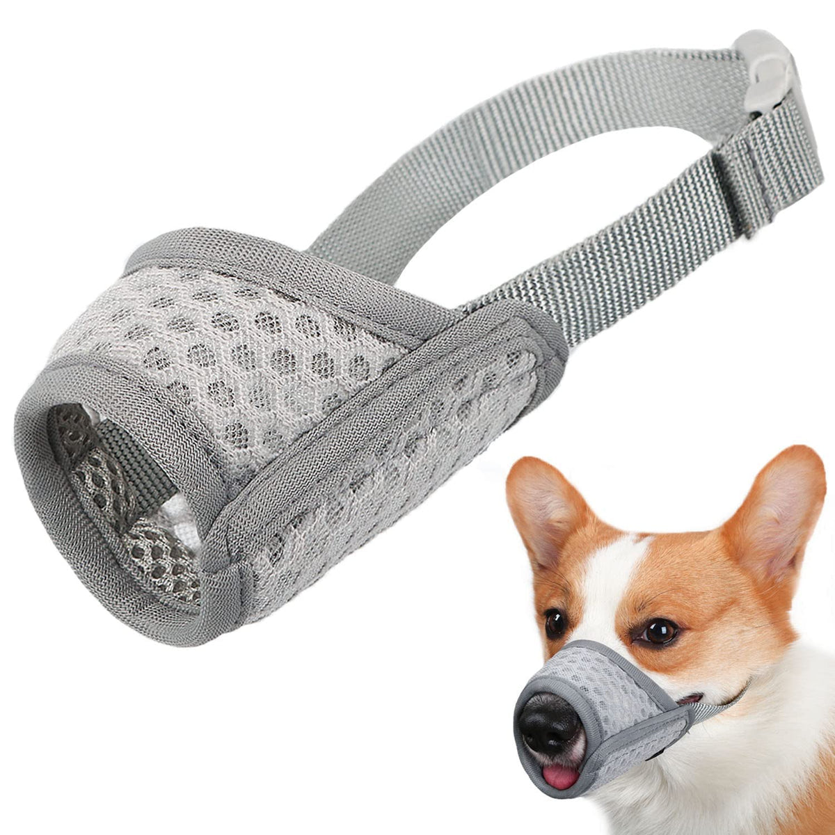 Mayerzon muselière pour chien avec maillage 3D ultra respirant, ventilation optimale.