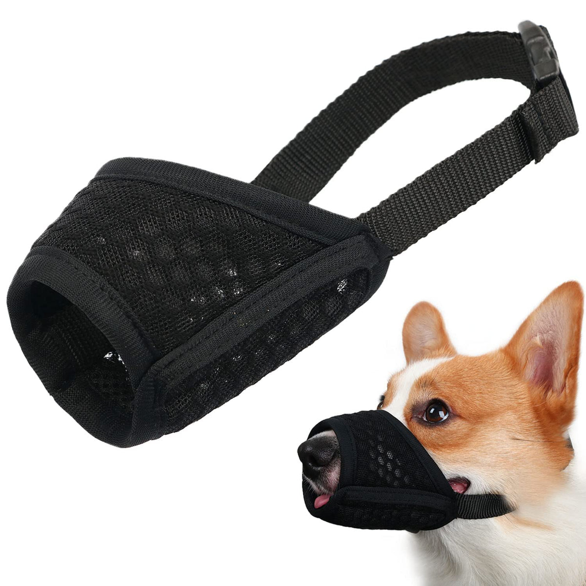 Mayerzon mordaza para perro con malla ultra respirable para mayor ventilación durante paseos.