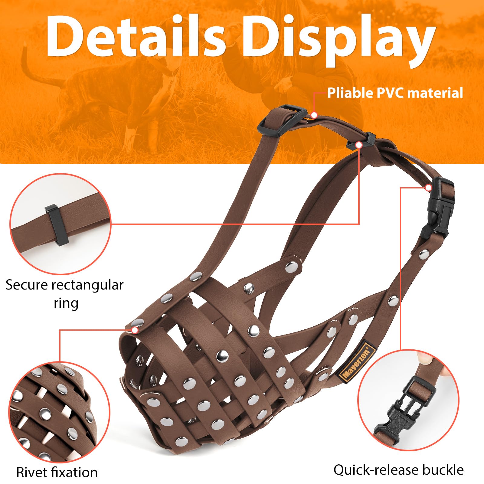 Mayerzon Muzzle pvc-resistente para perros grandes