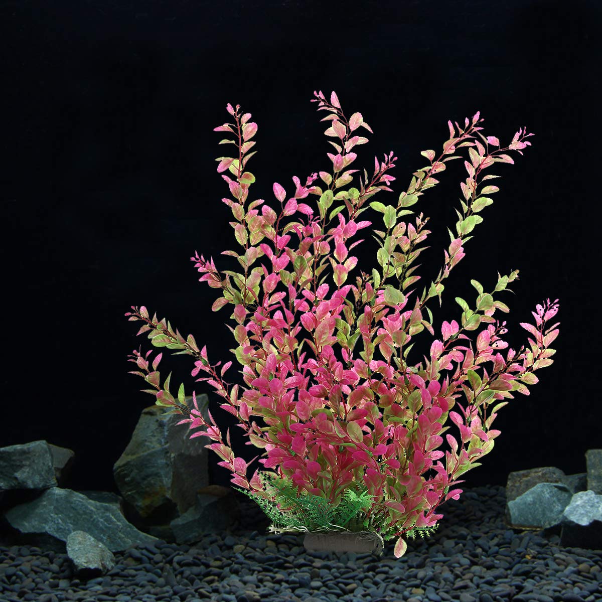 Mayitr vegetacion artificial para acuario en colores amarillo y rojo