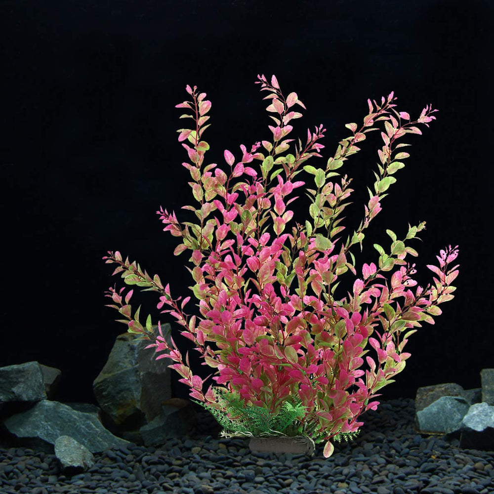 Mayitr vegetacion artificial para acuario en colores amarillo y rojo
