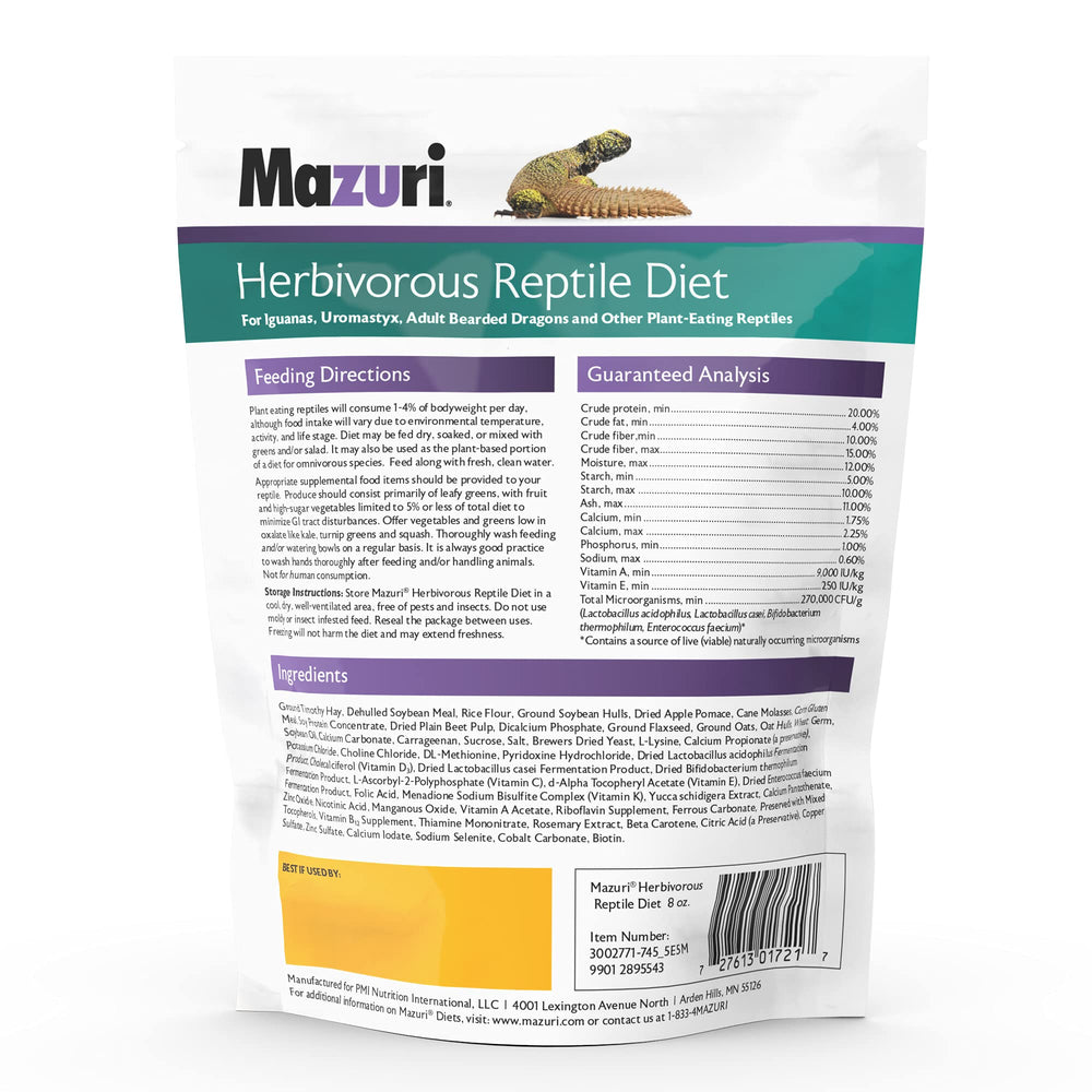 Mazuri Dieta Herbívora: pellets listos para el comedero diario.