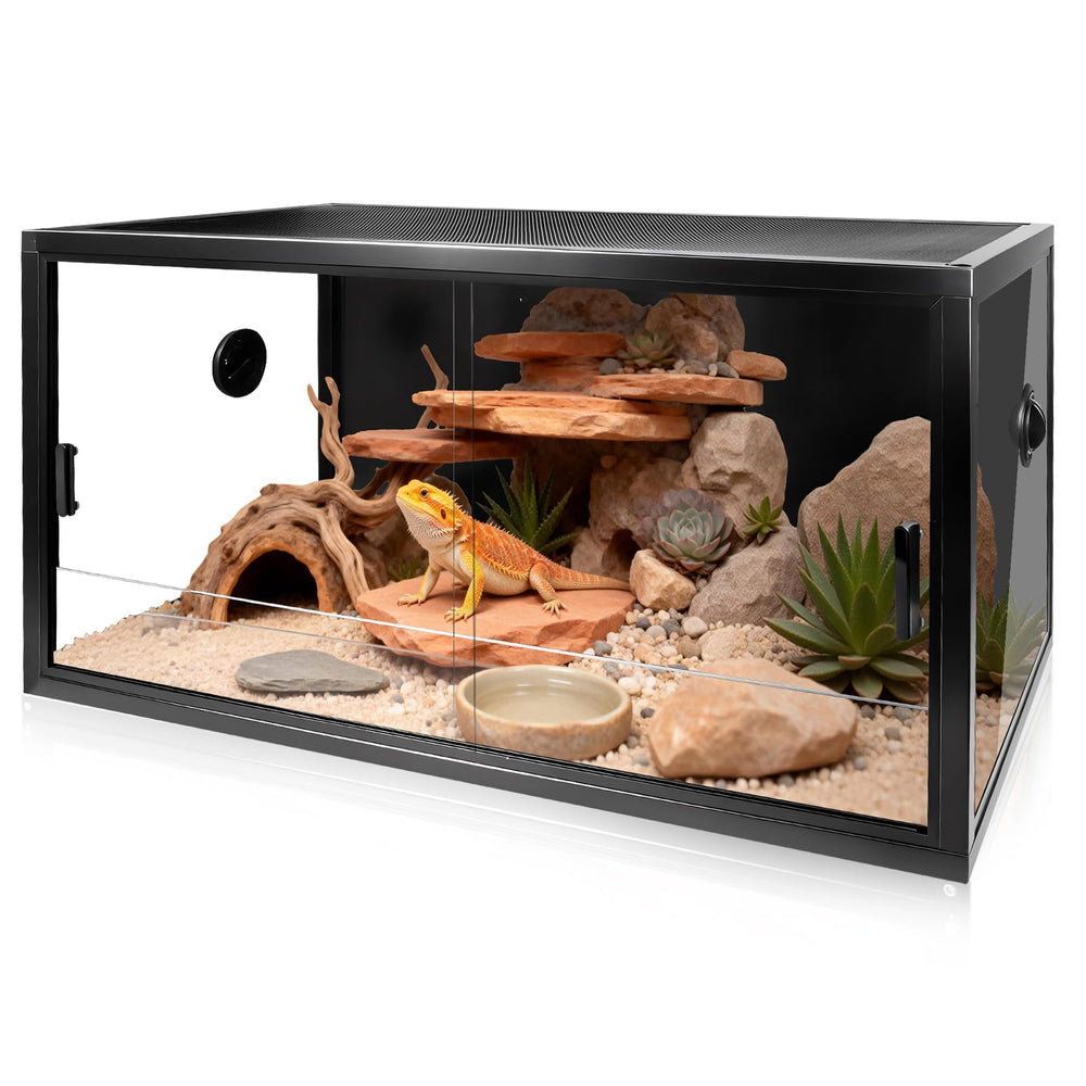 MECESOR terrario 50 galones frante de vidrio para observar reptiles con claridad