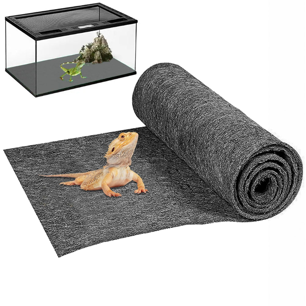 Mechpia alfombra terrario gris, base suave para reptiles.