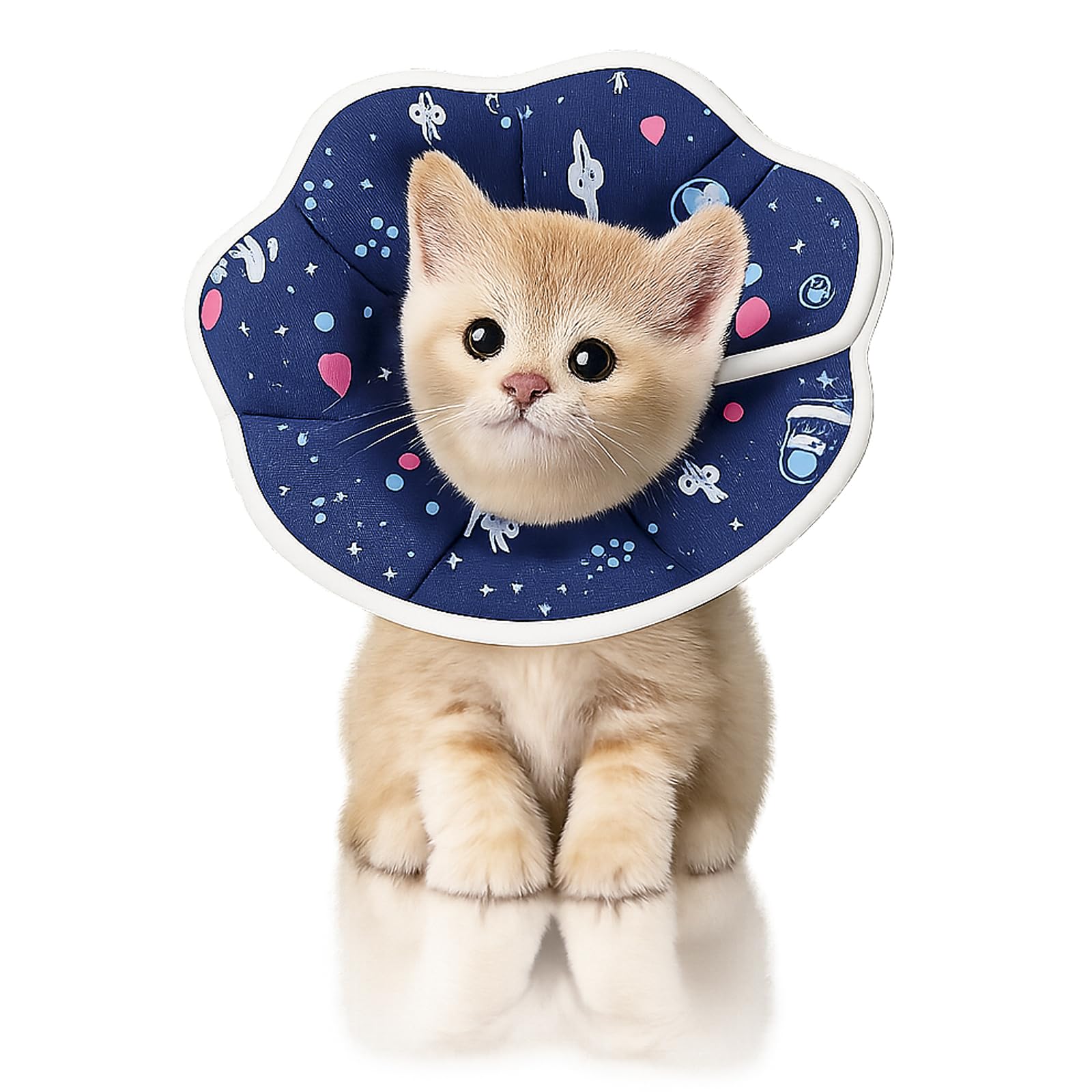 Collar cono Mechpia para gatos con ajuste robusto para recuperación cómoda.