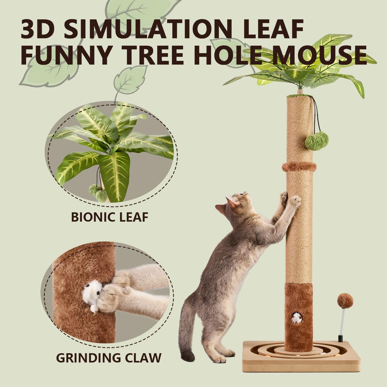 MECOOL arbol-gato-raton-en-hueco estimula juego natural del gato.