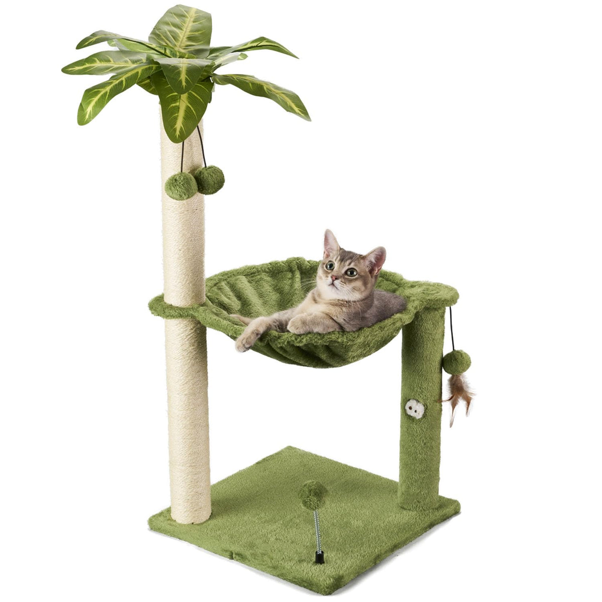 MECOOL Arbol para gatos: base estable de 15,5 x 15,5 pulgadas para juego seguro