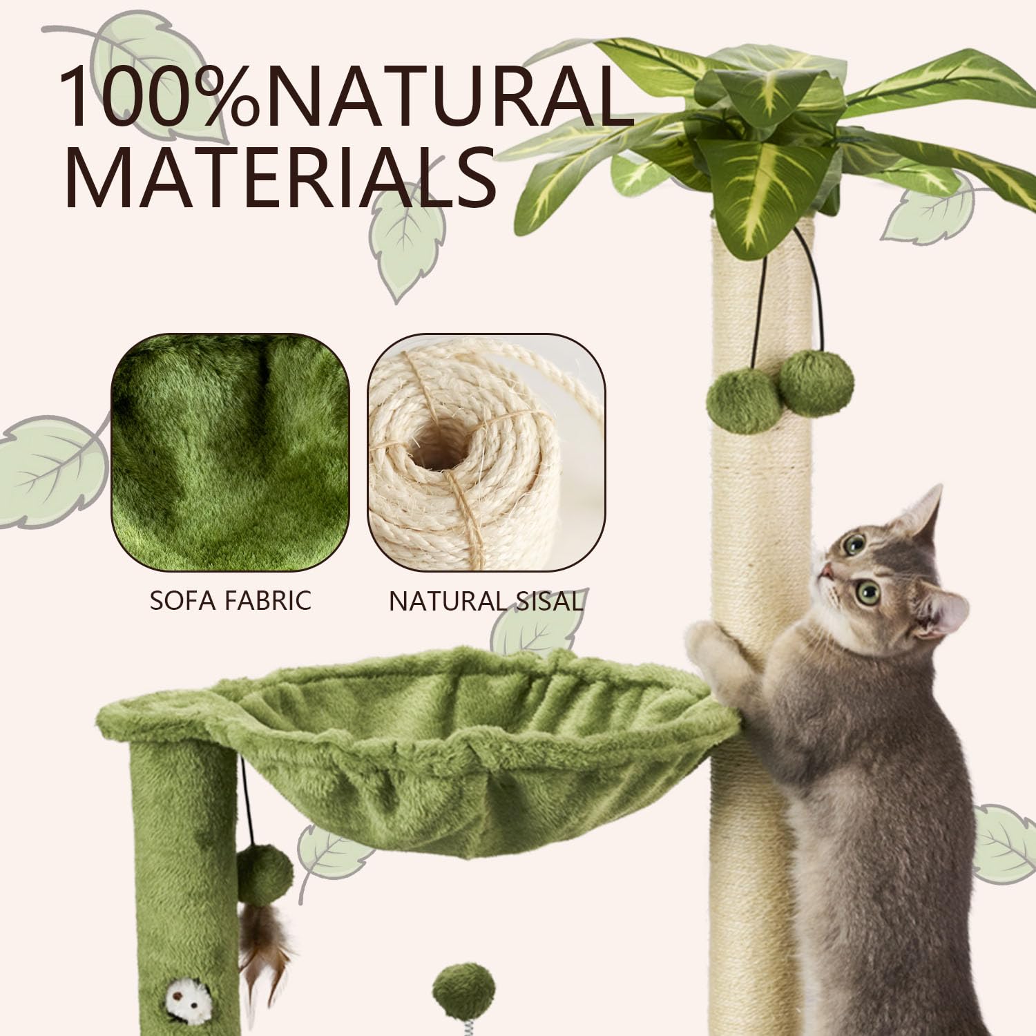 MECOOL Arbol para gatos: juguetes colgantes para estimular juego