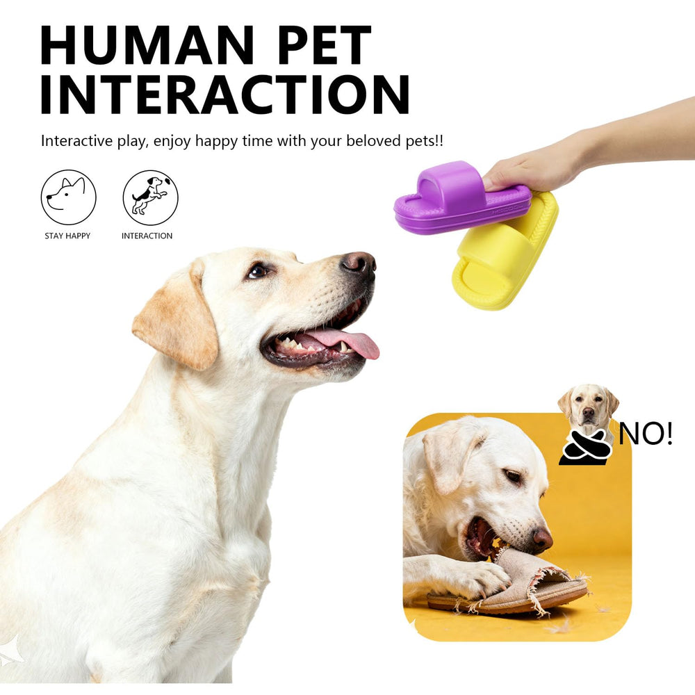 MECOOL zapatilla amarilla para perro, resistente y entretenida para mordidas repetidas