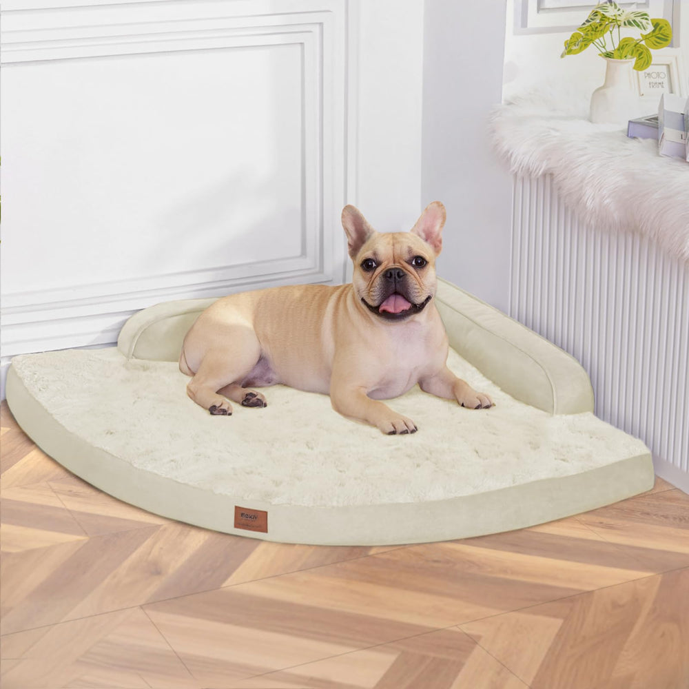 MEKIY cama ortopédica para perros grandes con borde y soporte cómodo