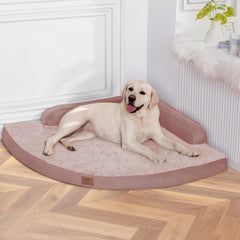 MEKIY cama ortopédica para perros XXL, vista frontal, soporte cómodo para descanso.
