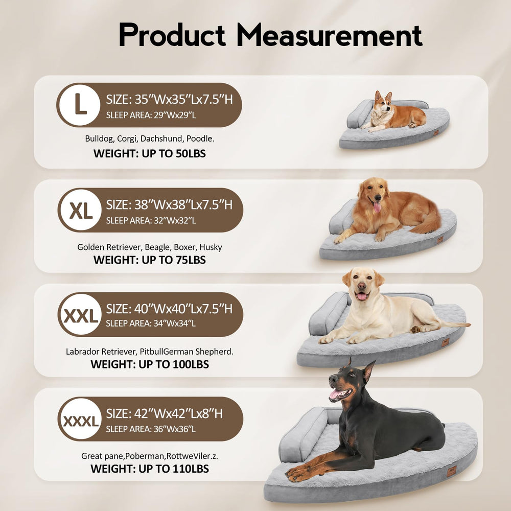 MEKIY cama para perro XL diseño esquina ergonómico para rincones