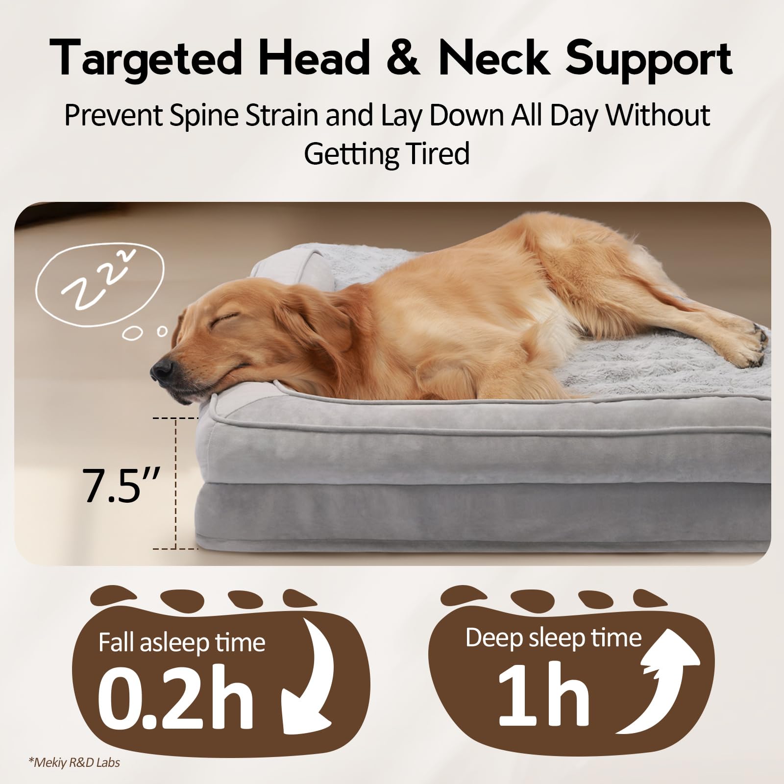 MEKIY cama para perro XL con funda lavable removible para limpieza fácil