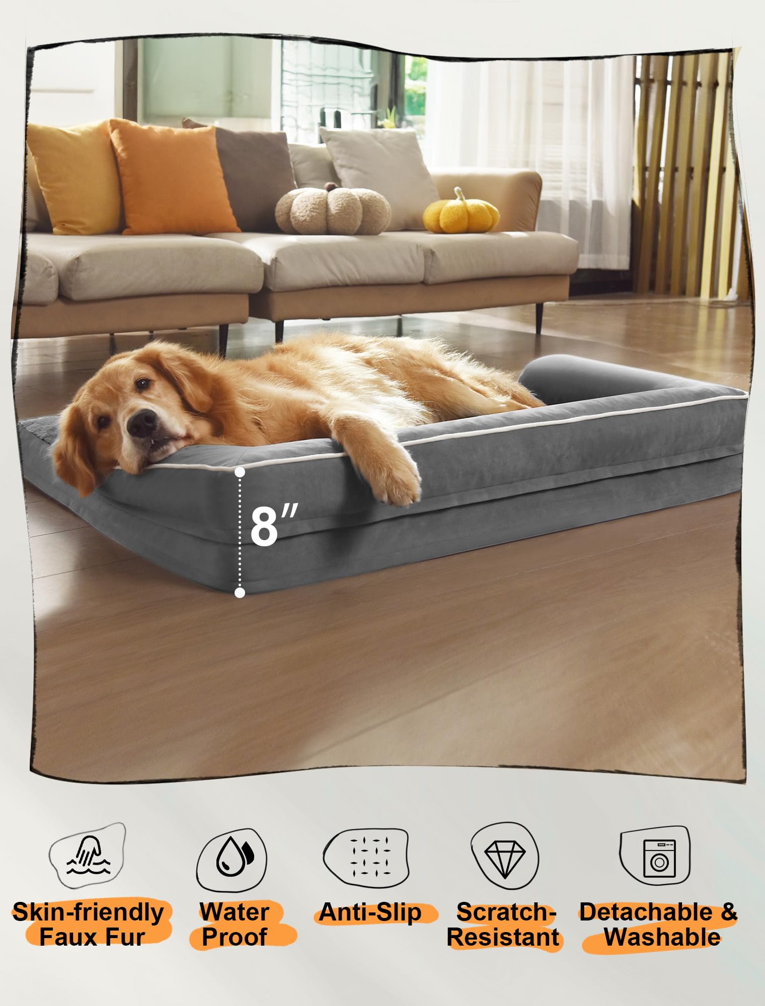 Funda lavable a máquina MEKIY para cama XL.