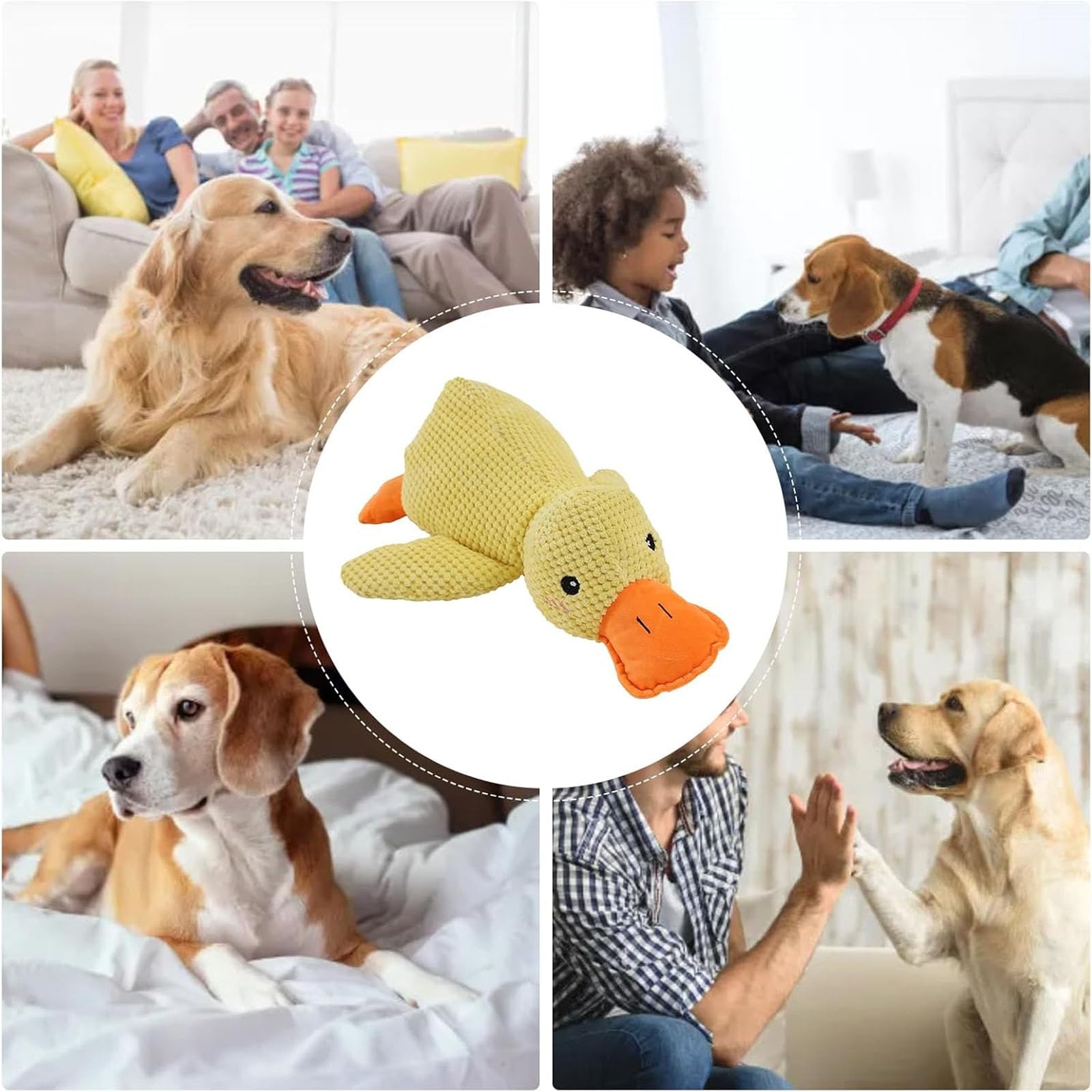 Pato Mellow Dog amarillo perfecto para abrazar y dormir.