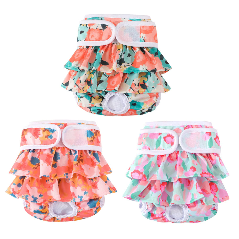 Pañales Mengelina para perra con ajuste de velcro, cómodo y seguro.