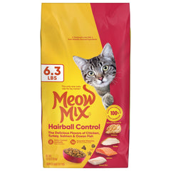 Meow Mix control de bolas de pelo, croquetas para gatos adultos, ayuda a gestionar bolas