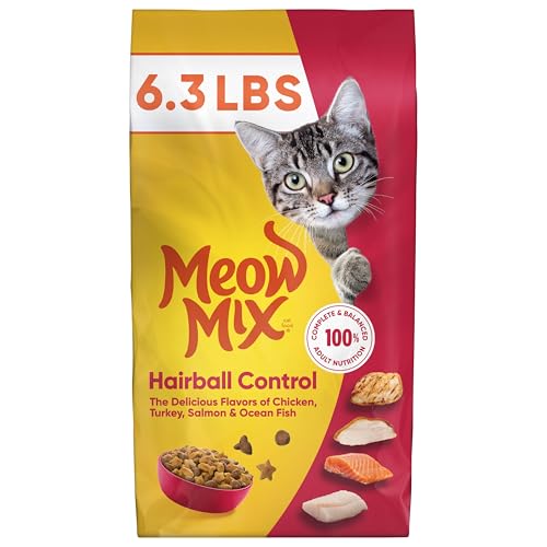 Meow Mix croquetas con sabores pollo-pavo-salmón, attractivo para el gusto diario del gato
