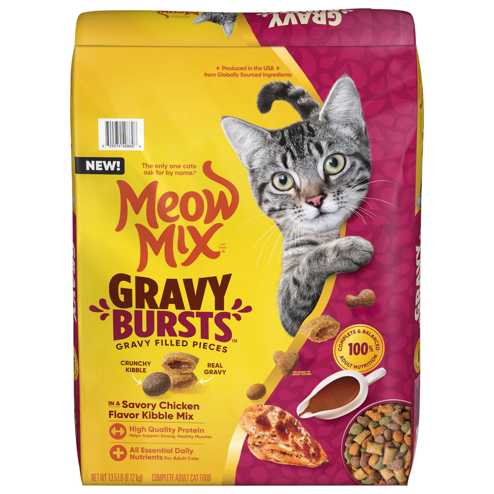 Meow Mix Gravy Bursts: croquetas crujientes con salsa real para gatos