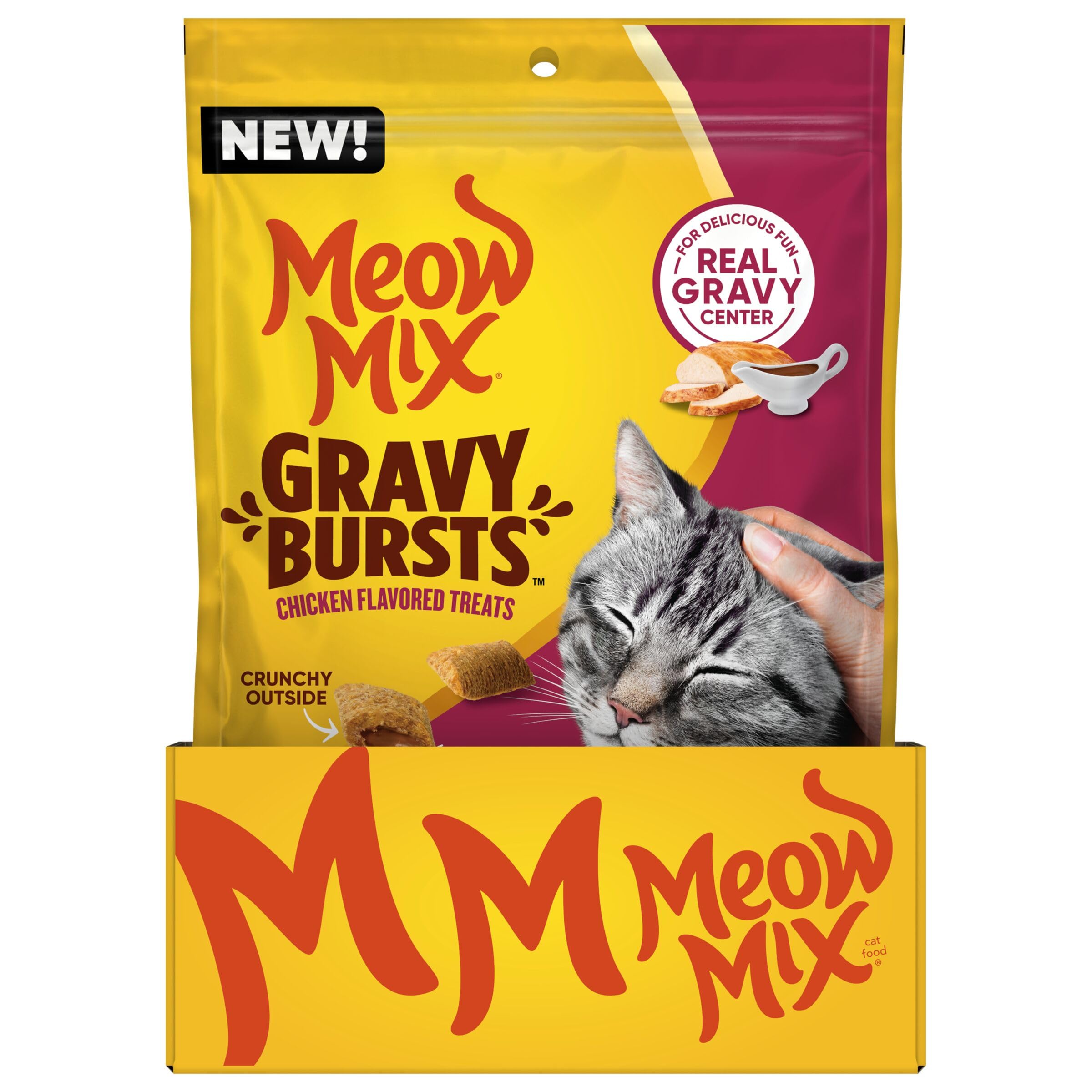 Meow Mix Gravy Bursts nutrición completa con taurina y ácidos grasos omega-6