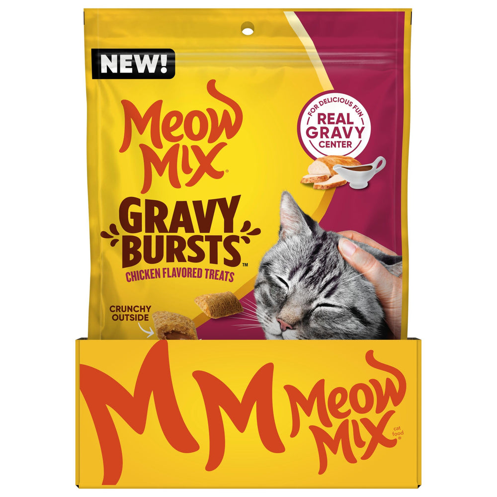 Meow Mix Gravy Bursts nutrición completa con taurina y ácidos grasos omega-6
