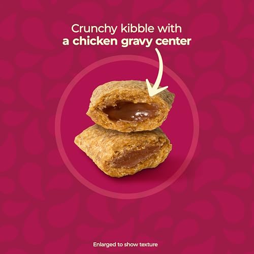 Meow Mix Gravy Bursts contiene proteína de alta calidad para músculos.