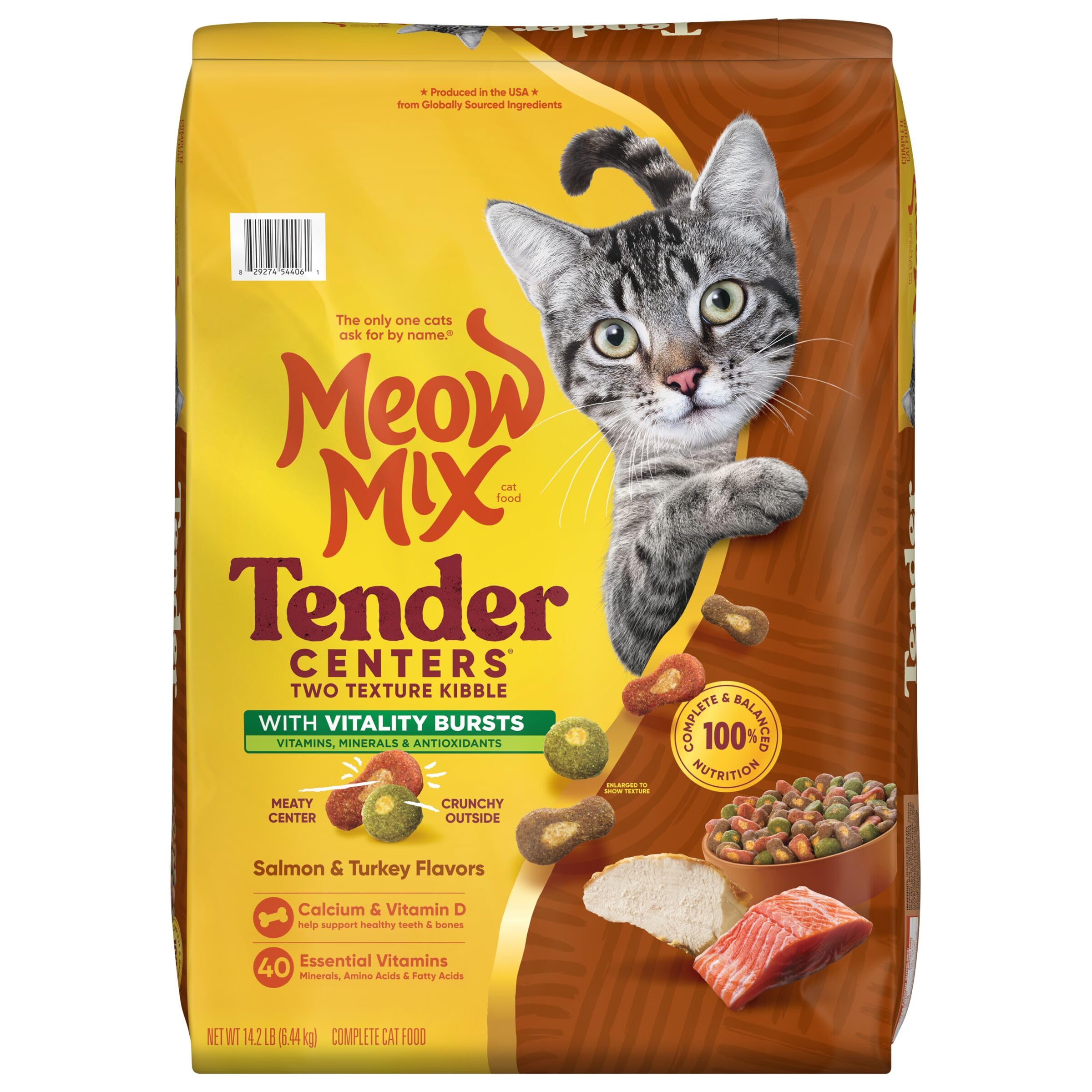 Meow Mix: elaborado en EE. UU. con ingredientes globales.
