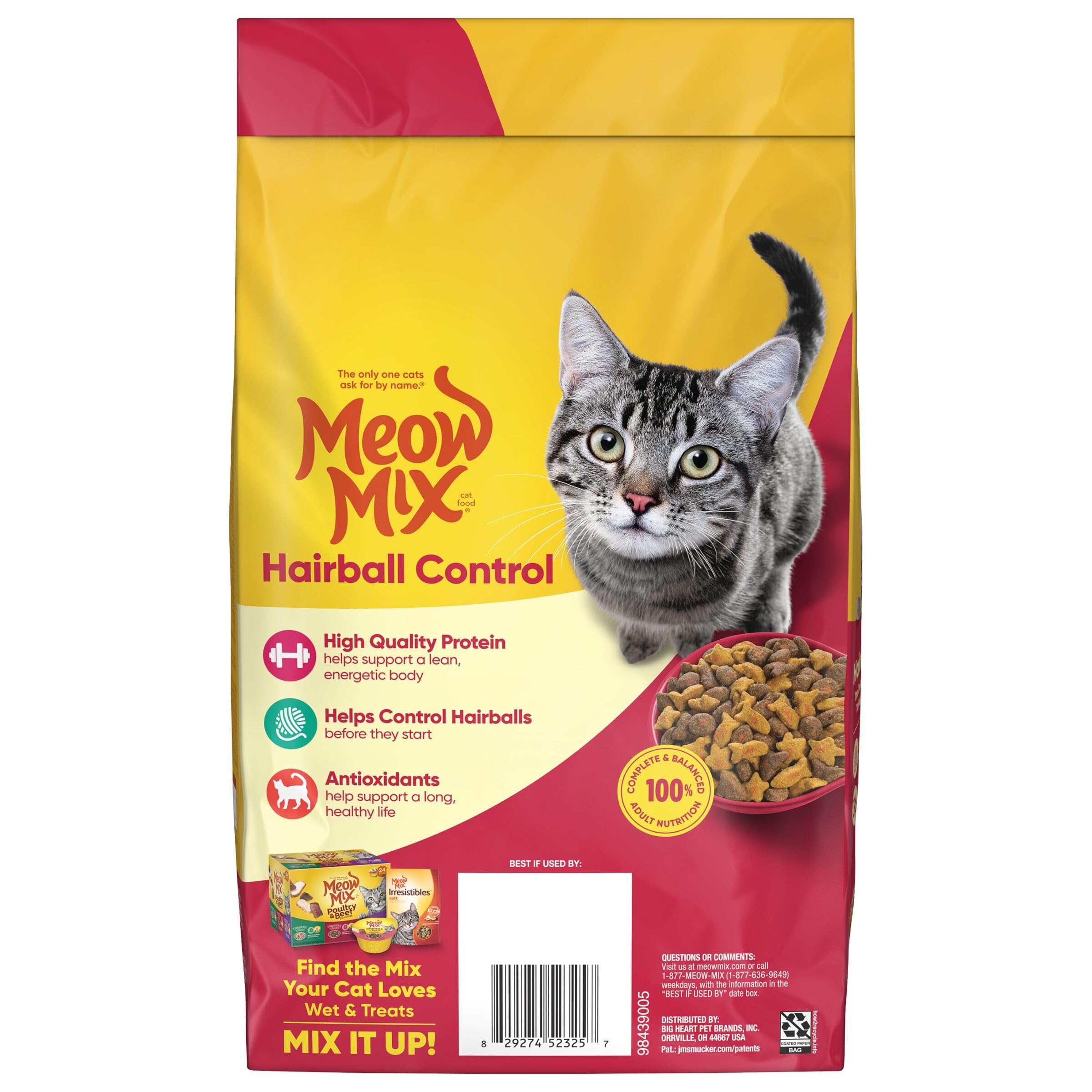 Meow Mix, hecho en EE. UU. con ingredientes globales.
