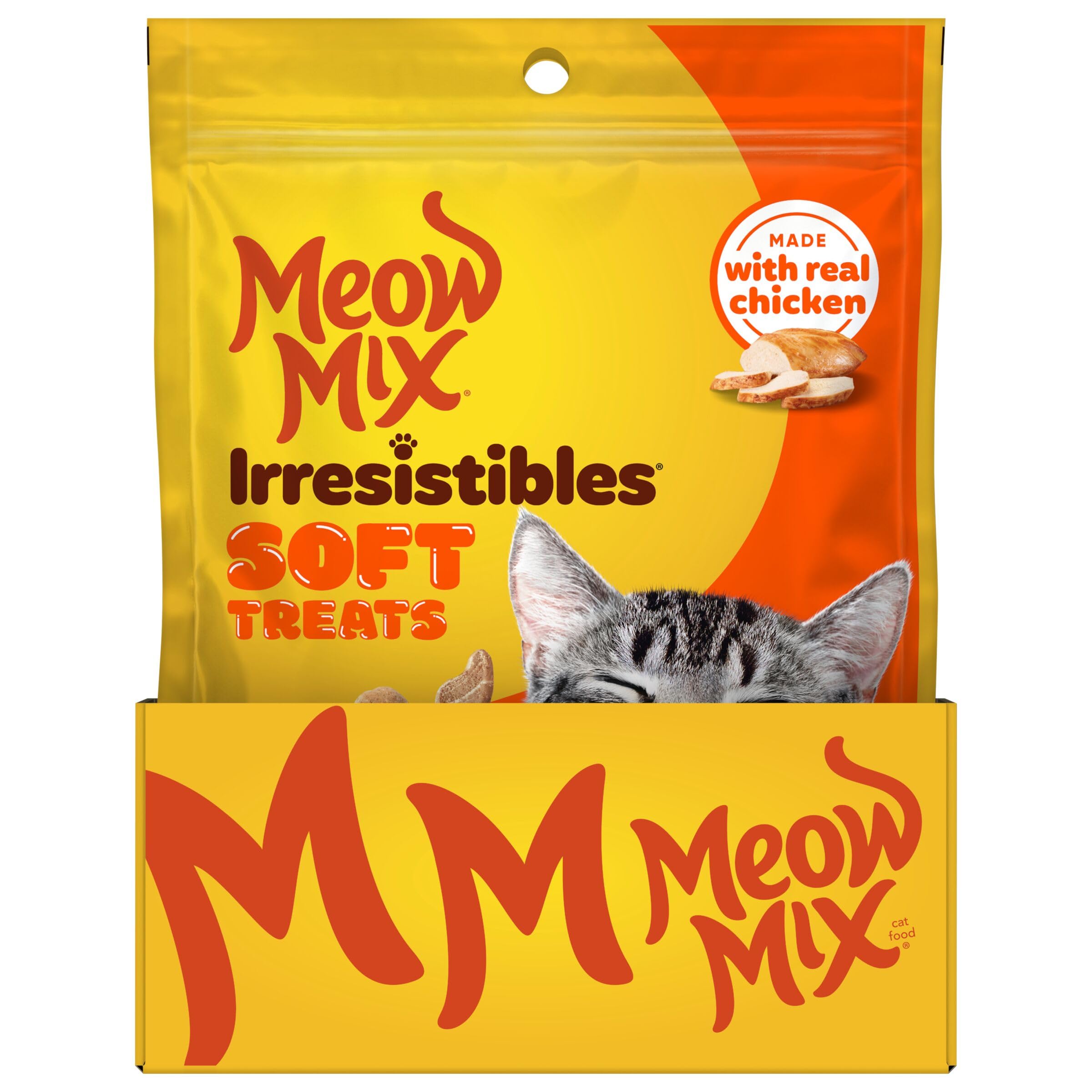 Meow Mix Irresistibles etiqueta clara: opción rápida para cariño y juego
