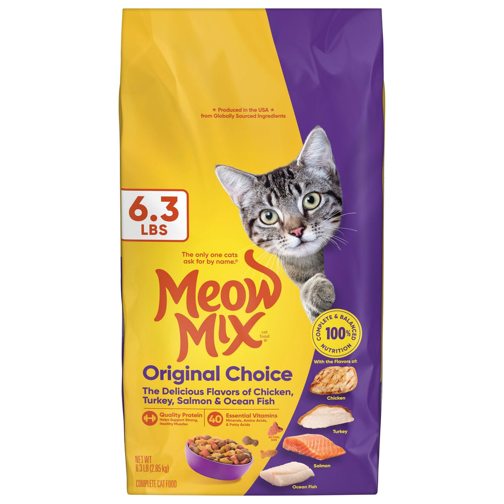 Meow Mix Original Choice en bolsa de 6,3 lb para nutrición diaria de gatos
