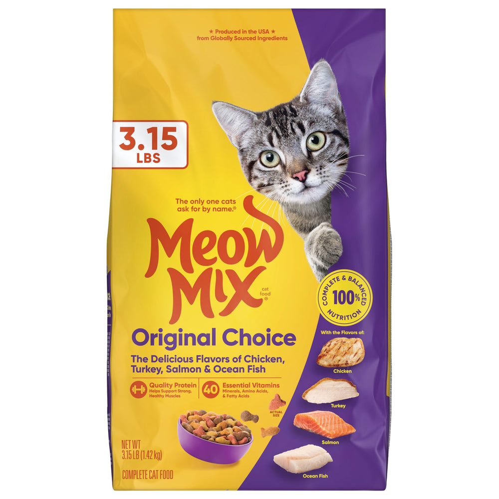 Meow Mix Original Choice envase seguro para alimentos de gato