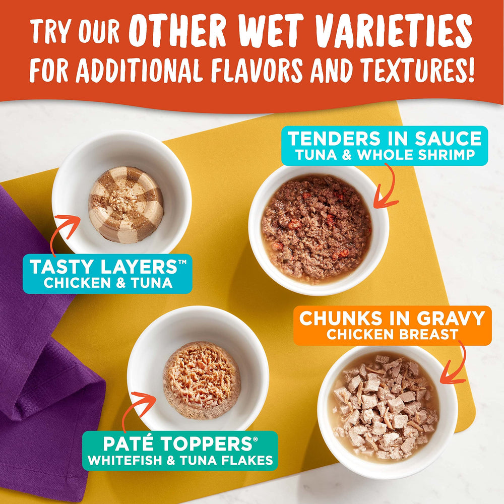 Meow Mix Tenders en Salsa, formato práctico en estante para alimentar a tu gato