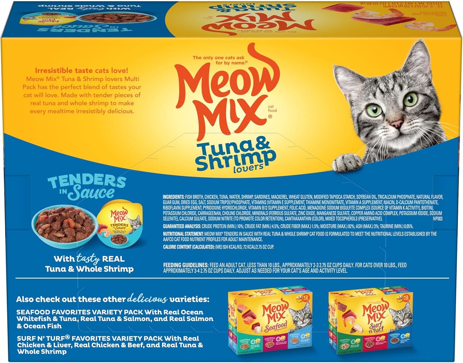 Meow Mix Tenders en Salsa, hora de comida sabrosa y conveniente para tu gato.