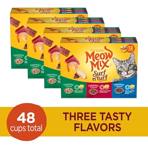 Meow Mix Tenders en Salsa con pollo y res, proteína de alta calidad