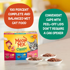 Meow Mix Tenders en Salsa Pollo y Res, taza lista para dar variedad cada comida