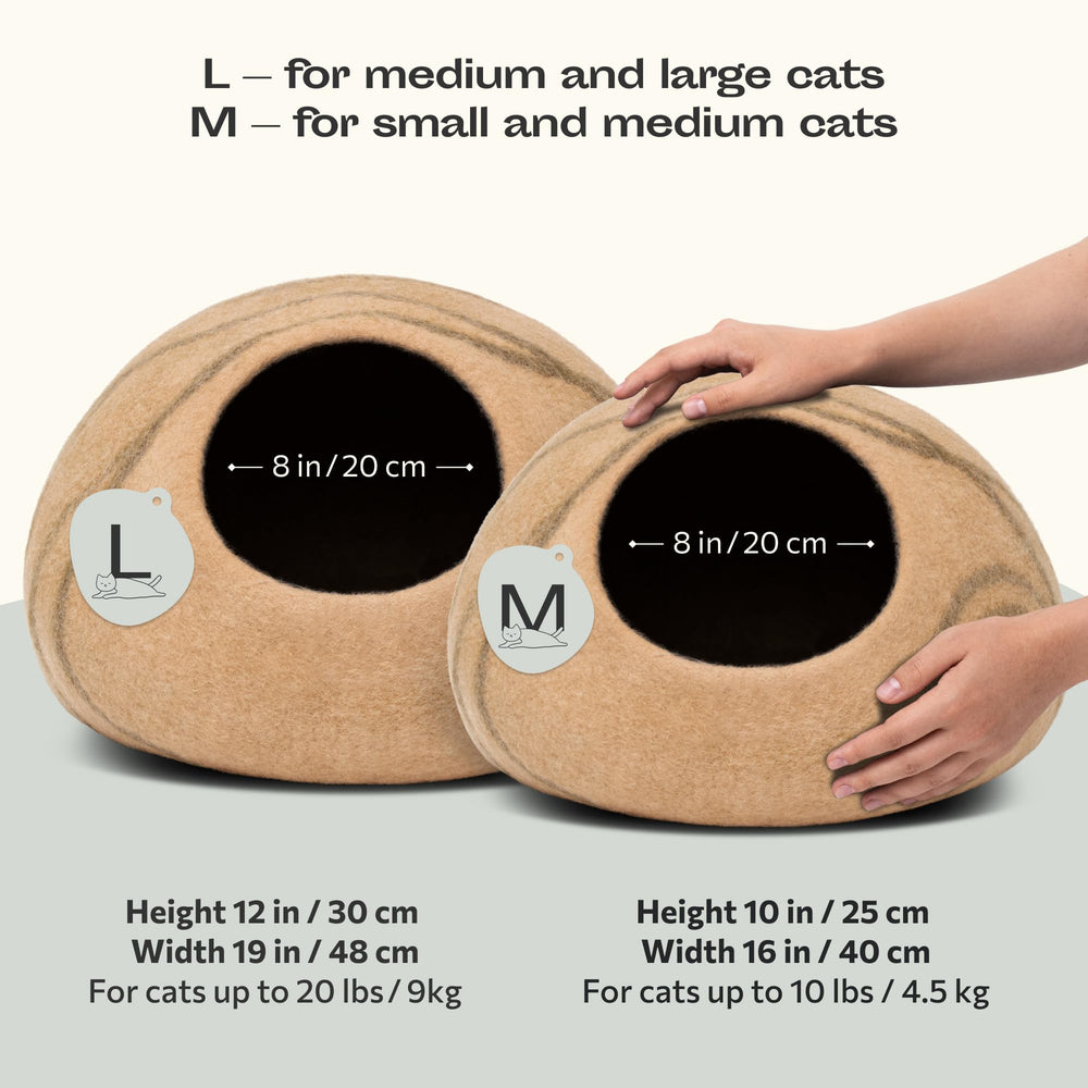 MEOWFIA cama para gatos en lana merino hecha a mano.