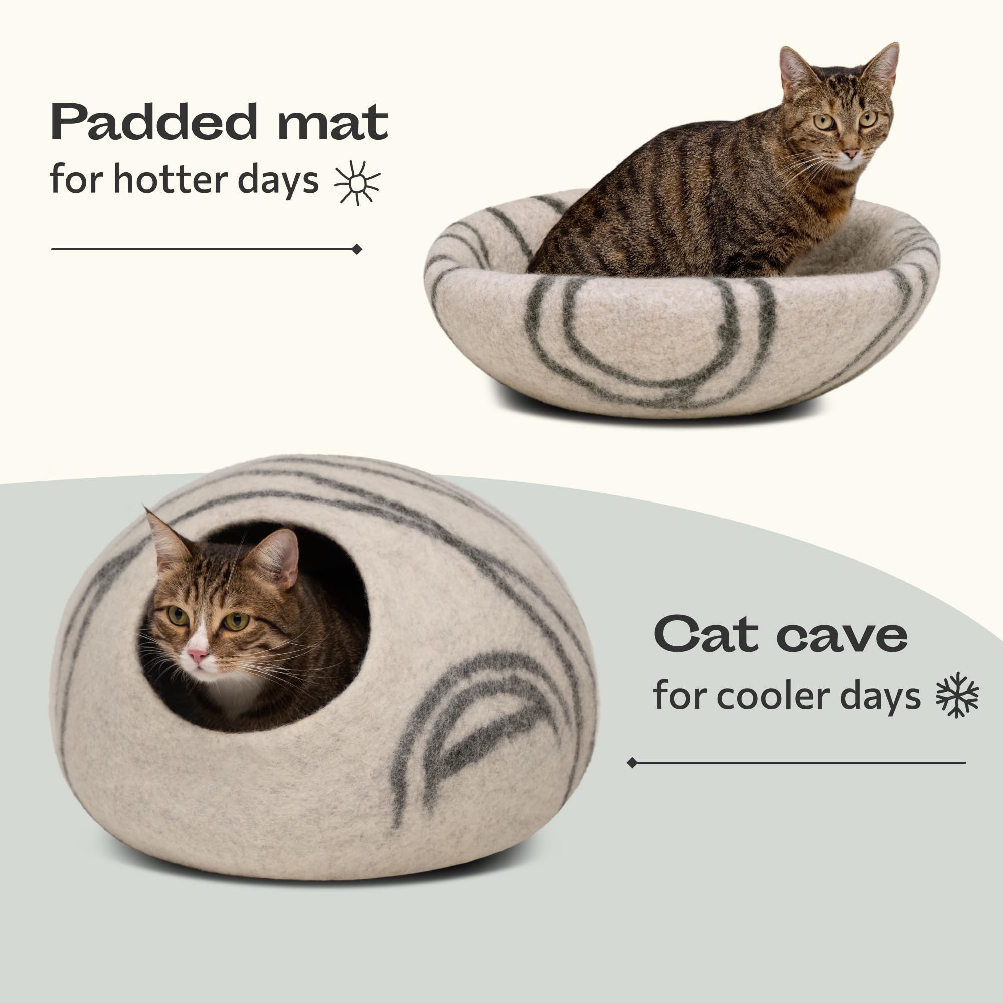 Uso dual MEOWFIA: refugio y cama para gato en casa.