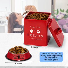 Meraki Home cuenco rojo brillante para comida seca o húmeda.