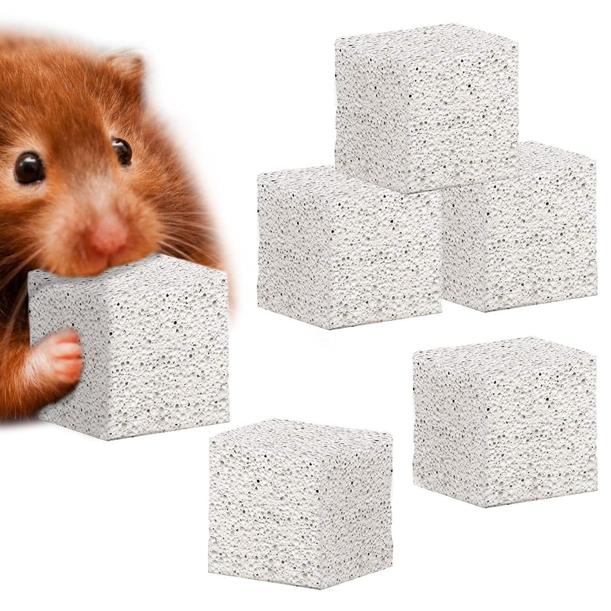 Meric CoCoo piedra de lava para afilar dientes de mascotas pequeñas durante la masticación.