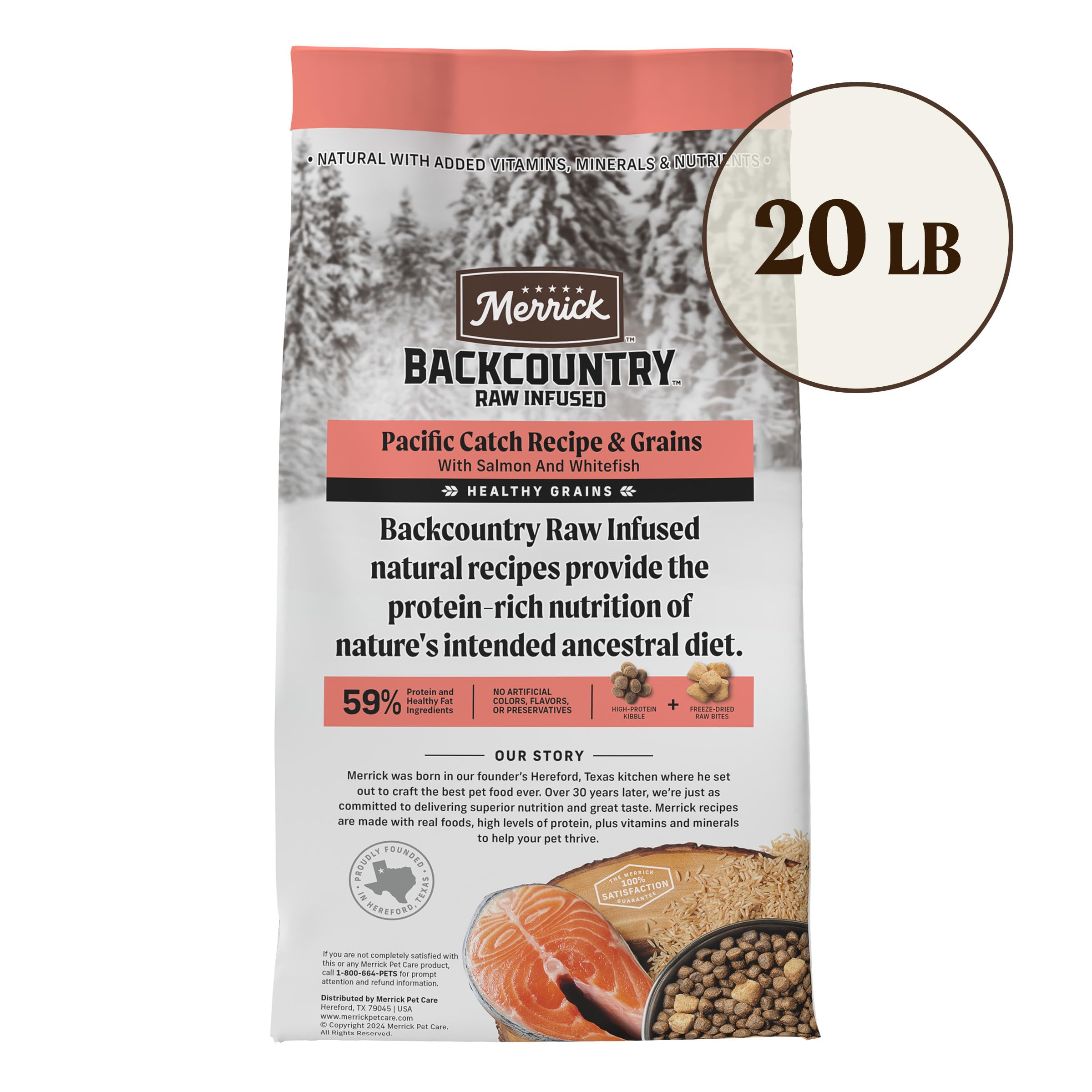 Merrick Backcountry Healthy Grains sin guisantes ni lentejas: fórmula limpia.
