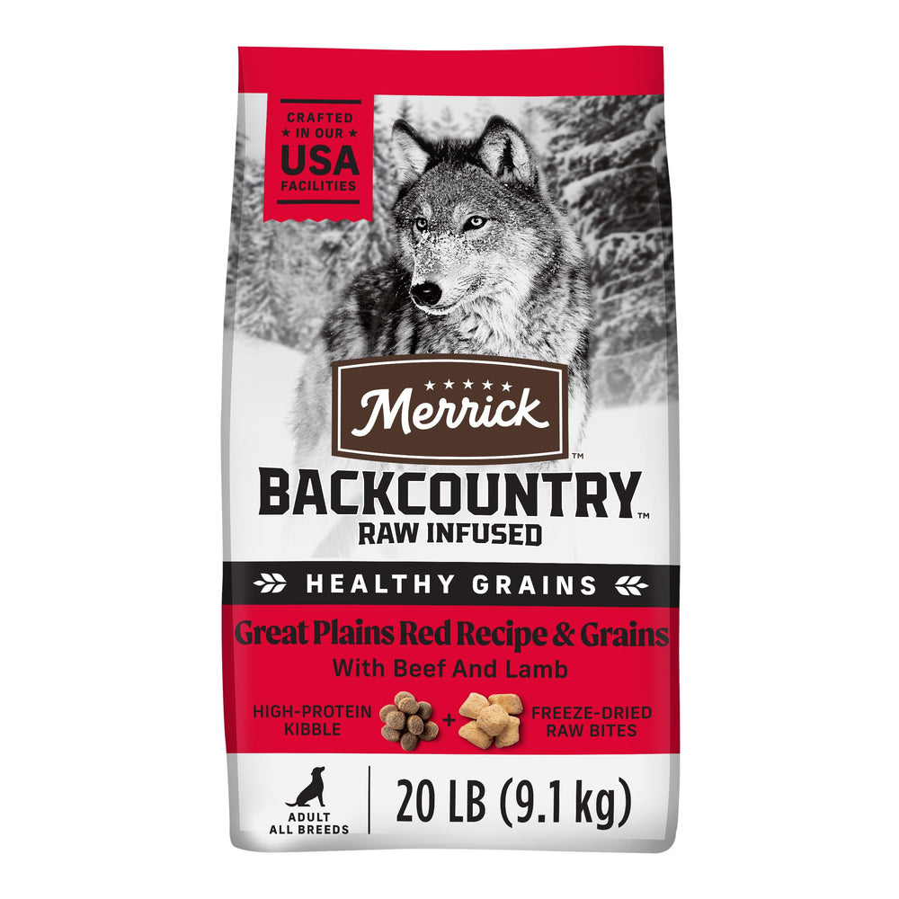 Merrick Backcountry trozos crudos liofilizados: complemento proteico sabroso para perros activos.